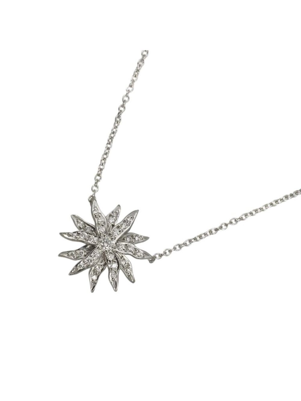 Tiffany & Co Sunburst Diamond Necklace 40 Platinum